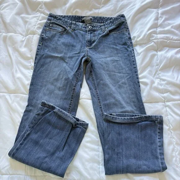 Vintage 90s Y2K Low Rise Denim Jeans Womens Size 4 Slim Fit Grunge Indie - Picture 1 of 8